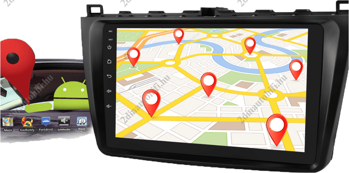 – típus specifikus autóhifi Mazda 6 (2007-2012) magyar menüs 9″-os érintőképernyős Android autórádió CAN BUS vezérléssel