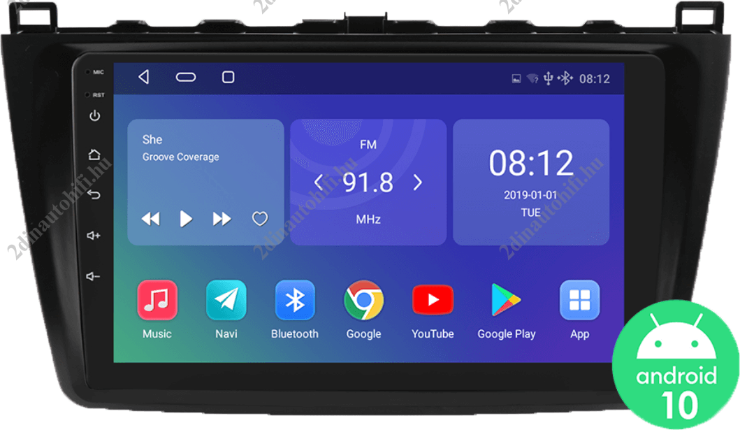– típus specifikus autóhifi Mazda 6 (2007-2012) magyar menüs 9″-os érintőképernyős Android autórádió CAN BUS vezérléssel