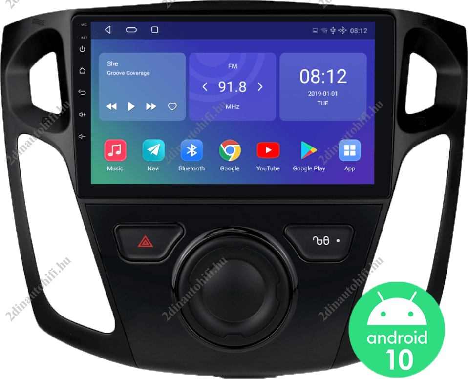 – típus specifikus autóhifi Ford Focus MK3 (2012-2017) 9″ magyar menüs GPS Android autórádió gyári helyére