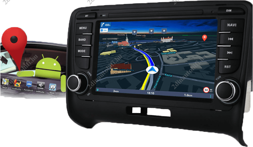 – típus specifikus autóhifi Audi TT MK2 (2006-2014) magyar menüs GPS navigációs autórádió CAN BUS vezérléssel