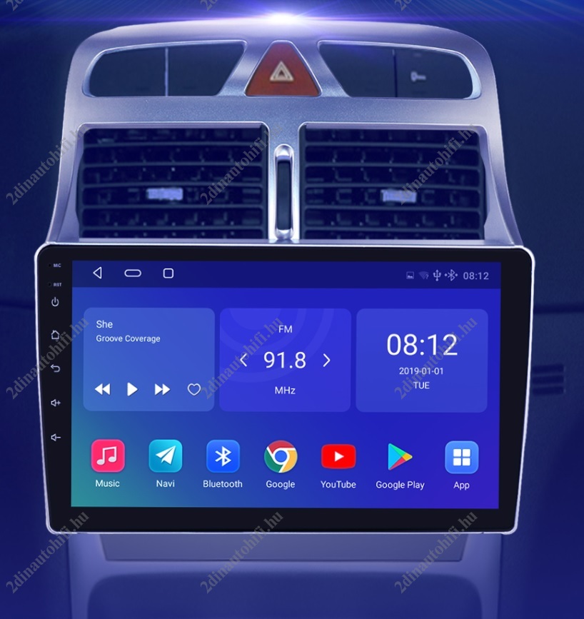 – típus specifikus autóhifi Peugeot 307 9″-os magyar menüs GPS navigációs autórádió szett