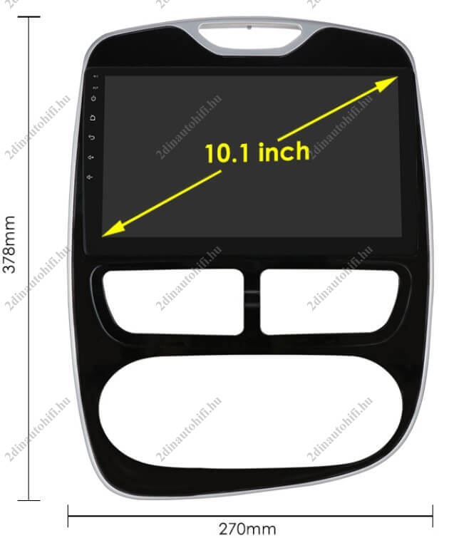 – típus specifikus autóhifi Renault Clio (2012-2016) 10″ érintős magyar menüs Android autórádió gyári helyére