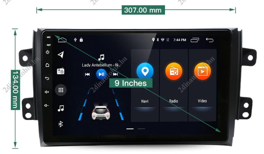 – típus specifikus autóhifi Suzuki SX4 (2005-2013) 9″ magyar menüs GPS Android autórádió gyári helyére Wifi Bluetooth DSP