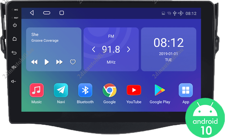 – típus specifikus autóhifi Toyota RAV4 (2006-2012) 9″ magyar menüs GPS Android autórádió gyári helyére
