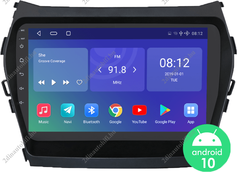 – típus specifikus autóhifi Hyundai iX45 Santa Fe (2013-2017) 9″-os magyar menüs Android GPS autórádió navigációval