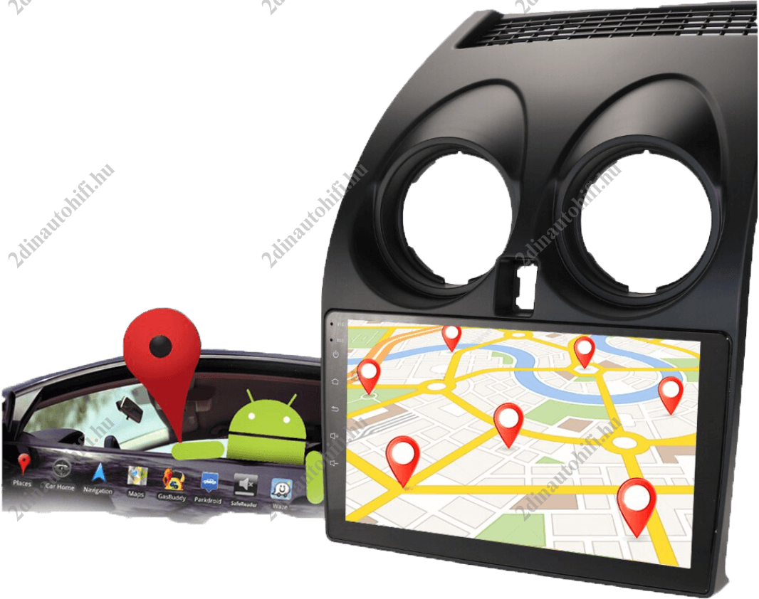 – típus specifikus autóhifi Nissan Qashqai (2006-2013) 9″-os magyar menüs Android GPS autórádió navigációval