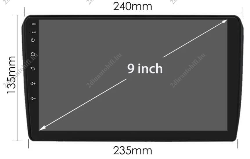 – típus specifikus autóhifi Audi A3 (2003-2013) 9″-os magyar menüs GPS navigációs Android autórádió szett