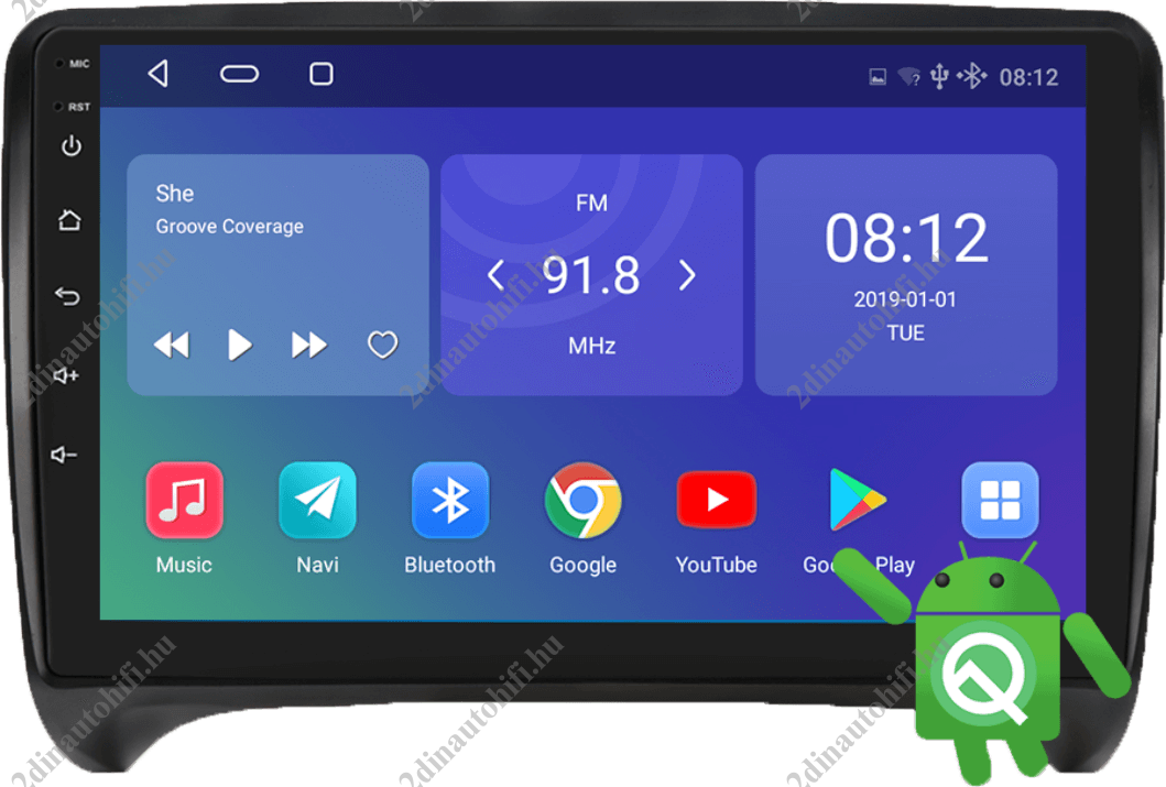 – típus specifikus autóhifi Audi TT 2 (2006-2014) 9″ érintős magyar menüs Android rendszerrel GPS autóhifi gyári helyére