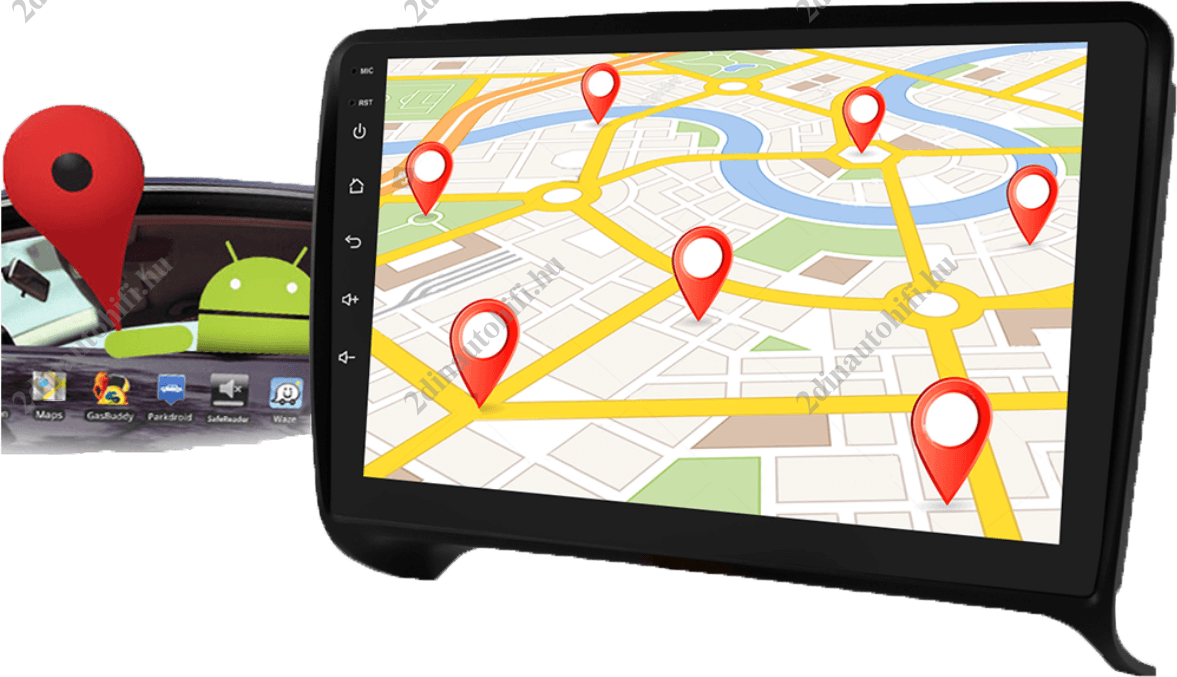 – típus specifikus autóhifi Audi TT 2 (2006-2014) 9″ érintős magyar menüs Android rendszerrel GPS autóhifi gyári helyére