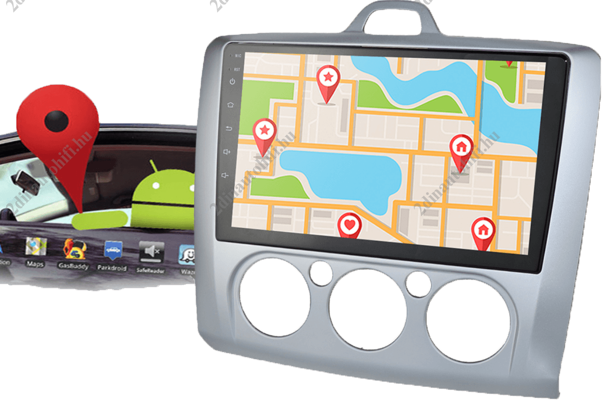 – típus specifikus autóhifi Ford Focus MK2 MK3 (2004-2011) 9″ magyar menüs GPS Android autórádió gyári helyére (manuális klímáshoz)