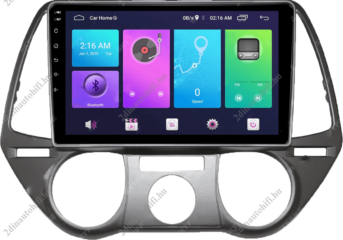 – típus specifikus autóhifi Hyundai i20 (2008-2011) 9″-os magyar menüs Android GPS autórádió navigációval Wifi DSP Bluetooth Manuális és automata klímáshoz