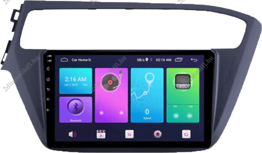 – típus specifikus autóhifi Hyundai i20 (2018-) 9″-os magyar menüs Android GPS autórádió navigációval Wifi DSP Bluetooth