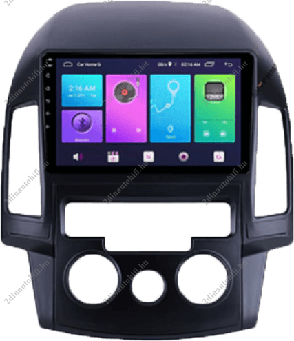 – típus specifikus autóhifi Hyundai i30 (2007-2011) Manuális klímáshoz 9″-os magyar menüs Android GPS autórádió navigációval
