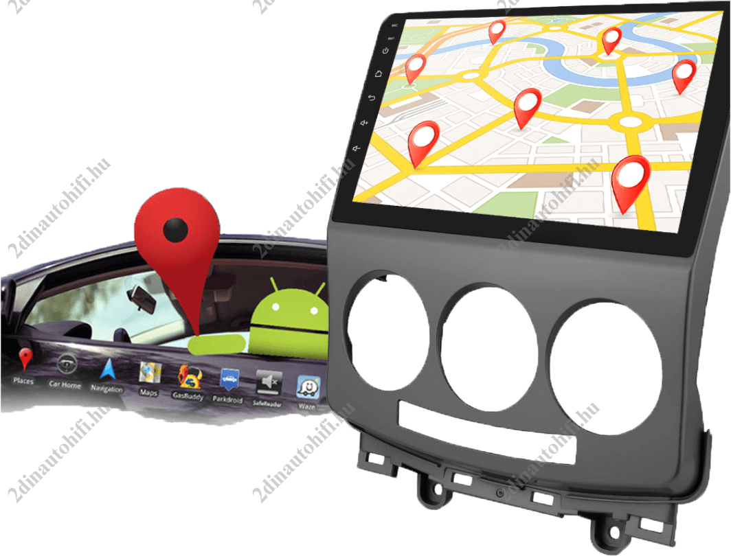 – típus specifikus autóhifi Mazda 5 (2005-2010) 9″ magyar menüs GPS Android autórádió gyári helyére