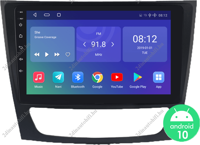 – típus specifikus autóhifi Mercedes E W211 W219 W209 W463 9″-os kijelzős 2 DIN Autórádió magyar Android rendszerrel CAN adapter kormányvezérlés Wifi Bluetooth DSP