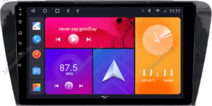 – típus specifikus autóhifi Skoda Octavia 3 Facelift 10″-os hatalmas kijelzős 2 DIN Autórádió magyar Android rendszerrel CAN adapter kormányvezérlés Wifi Bluetooth DSP