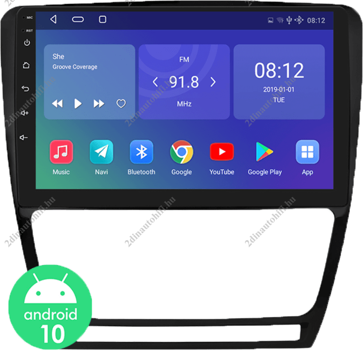 – típus specifikus autóhifi Skoda Octavia 2 (2008-2013) 10″-os magyar menüs Android GPS autórádió navigációval Wifi DSP Bluetooth