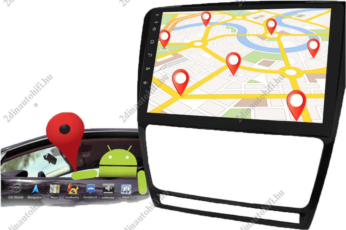– típus specifikus autóhifi Skoda Octavia 2 (2008-2013) 10″-os magyar menüs Android GPS autórádió navigációval Wifi DSP Bluetooth