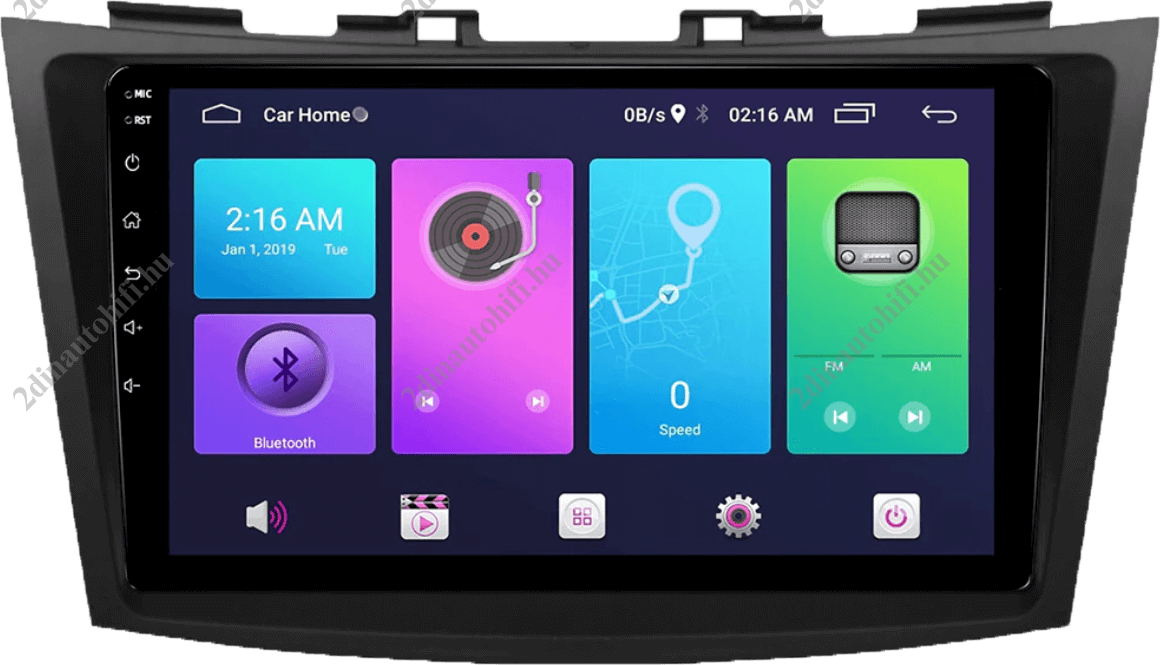 – típus specifikus autóhifi Suzuki Swift 4 (2011-2017) 9″ magyar menüs GPS Android autórádió gyári helyére