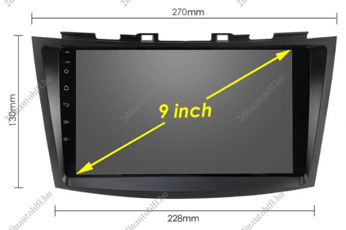 – típus specifikus autóhifi Suzuki Swift 4 (2011-2017) 9″ magyar menüs GPS Android autórádió gyári helyére