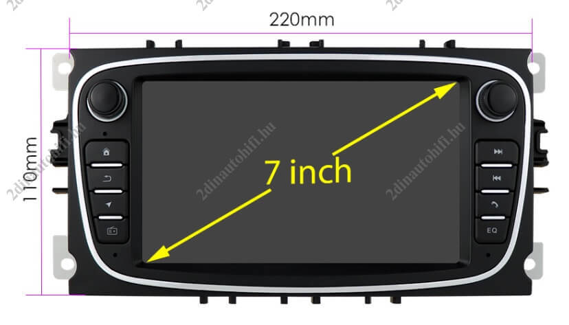 – típus specifikus autóhifi Ford Focus Mondeo S-Max Galaxy magyar menüs 2DIN Android autórádió GPS multimédia