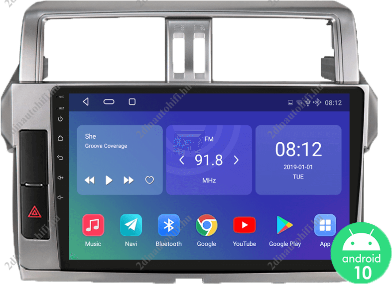 – típus specifikus autóhifi Toyota Land Cruiser (2013-2017) 9″ magyar menüs GPS Android autórádió gyári helyére