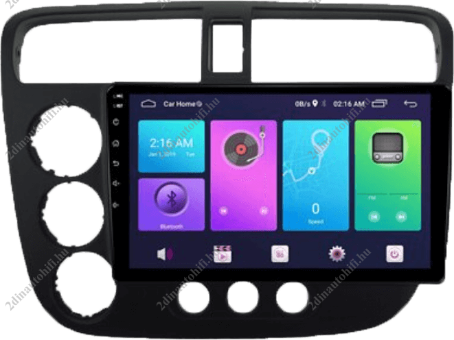 – típus specifikus autóhifi Honda Civic (2001-2005) 9″-os kijelzős 2 DIN Autórádió magyar Android rendszerrel Wifi Bluetooth DSP