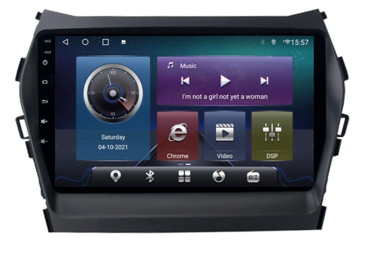 – típus specifikus autóhifi Hyundai iX45 Santa Fe (2013-2017) 9″-os magyar menüs Android GPS autórádió navigációval