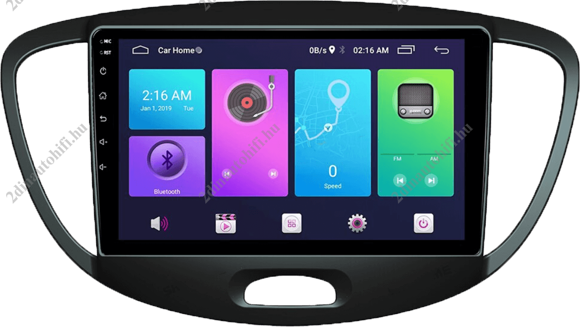 – típus specifikus autóhifi Hyundai i10 (2007-2013) 9″-os magyar menüs Android GPS autórádió navigációval Wifi DSP Bluetooth