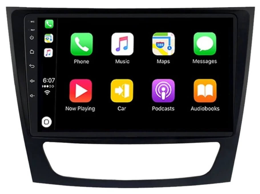 – típus specifikus autóhifi Mercedes E W211 W219 W209 W463 9″-os kijelzős 2 DIN Autórádió magyar Android rendszerrel CAN adapter kormányvezérlés Wifi Bluetooth DSP