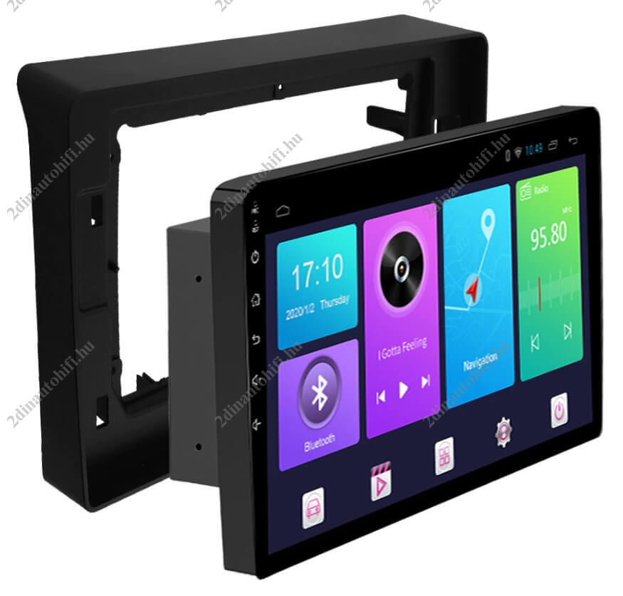 – típus specifikus autóhifi Ford Transit (2009-2016) 9″-os kijelzős 2 DIN Autórádió magyar Android rendszerrel kormányvezérlés Wifi Bluetooth DSP