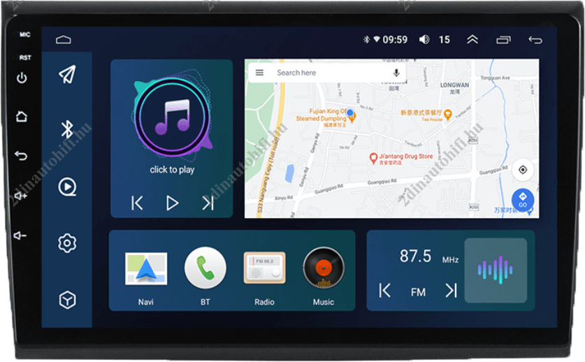 – típus specifikus autóhifi Fiat Bravo (2007-2012) 9″-os kijelzős 2 DIN Autórádió magyar Android rendszerrel Wifi Bluetooth DSP