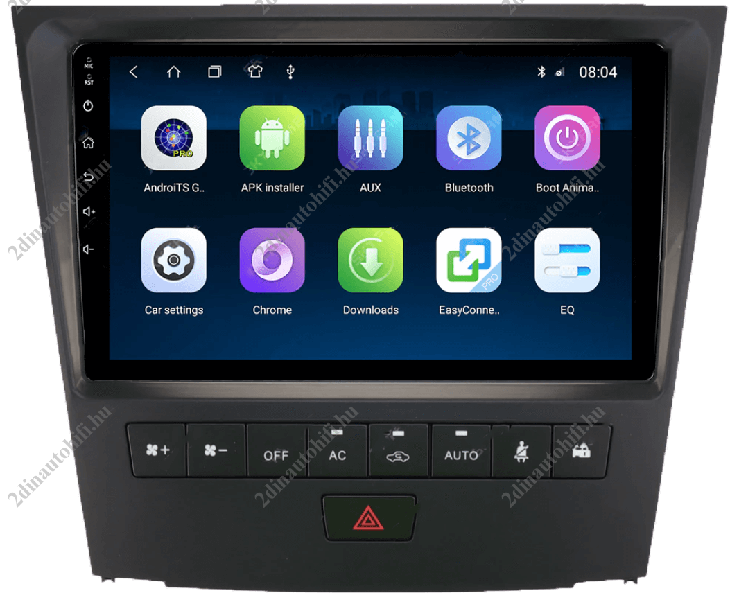 – típus specifikus autóhifi Lexus GS (2004-2011) 9″-os kijelzős 2 DIN Autórádió magyar Android rendszerrel CAN adapter kormányvezérlés Wifi Bluetooth