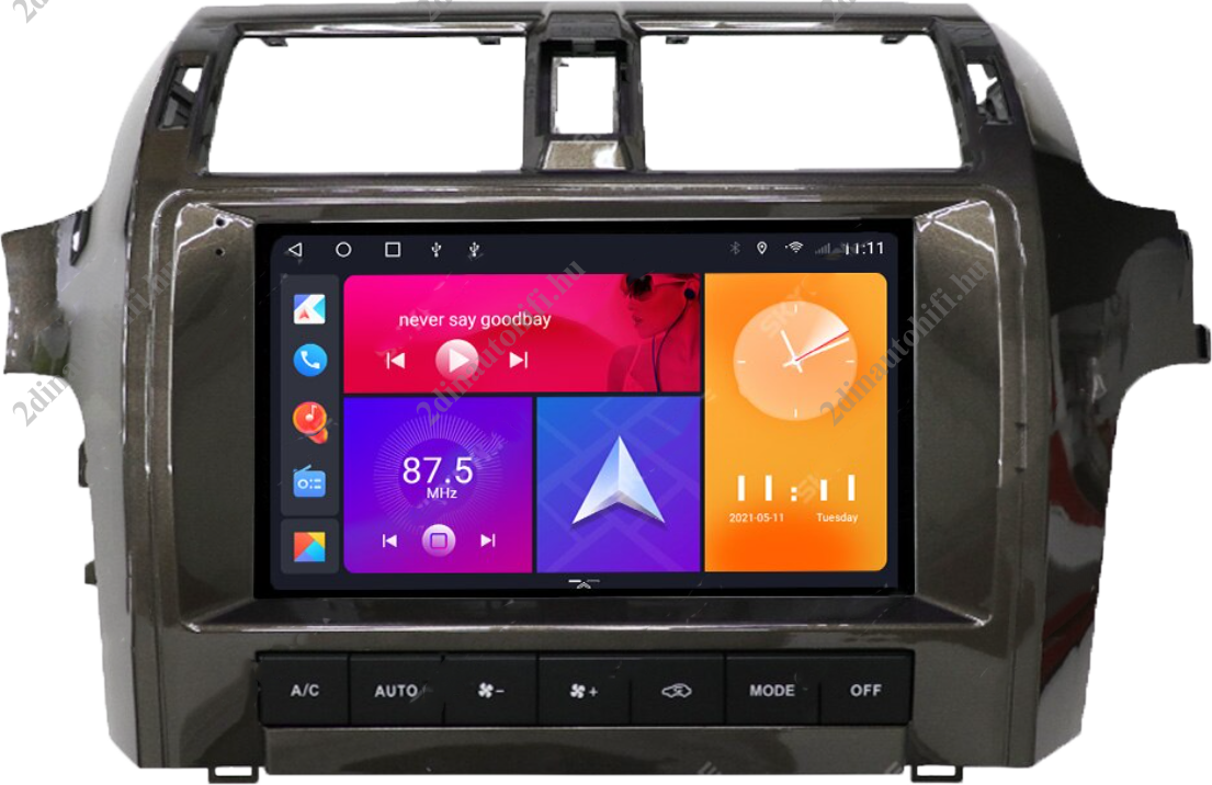 – típus specifikus autóhifi Lexus GX (2010-2015) 10″-os kijelzős gyári kinézetű 2 DIN Autórádió magyar Android rendszerrel CAN adapter kormányvezérlés Wifi Bluetooth