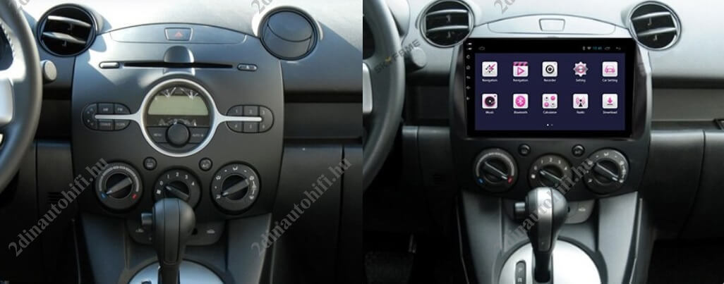 – típus specifikus autóhifi Mazda 2 (2007-2014) Középkonzol és 9