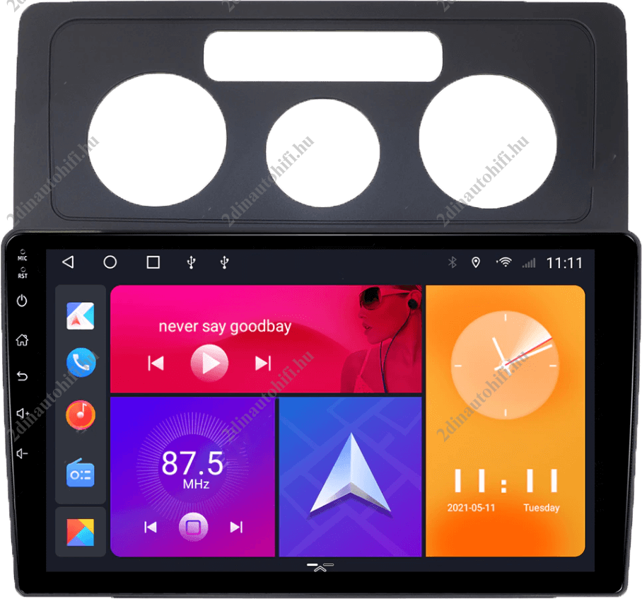 – típus specifikus autóhifi VW Caddy (2014-2010) 10″-os kijelzős 2 DIN Android Autóhifi magyar nyelvű rendszerrel Wifi Bluetooth DSP