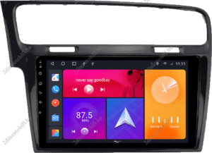 – típus specifikus autóhifi VW Golf 7 (2013-2016) 10″-os kijelzős 2 DIN Android Autóhifi magyar nyelvű rendszerrel Wifi Bluetooth DSP