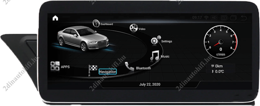 – típus specifikus autóhifi Audi A4 B8 (2009-2017) hatalmas 10,25