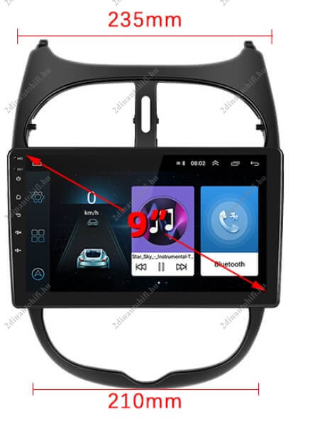 – típus specifikus autóhifi Citroen C2 Peugeot 206 (2001-2010) 9