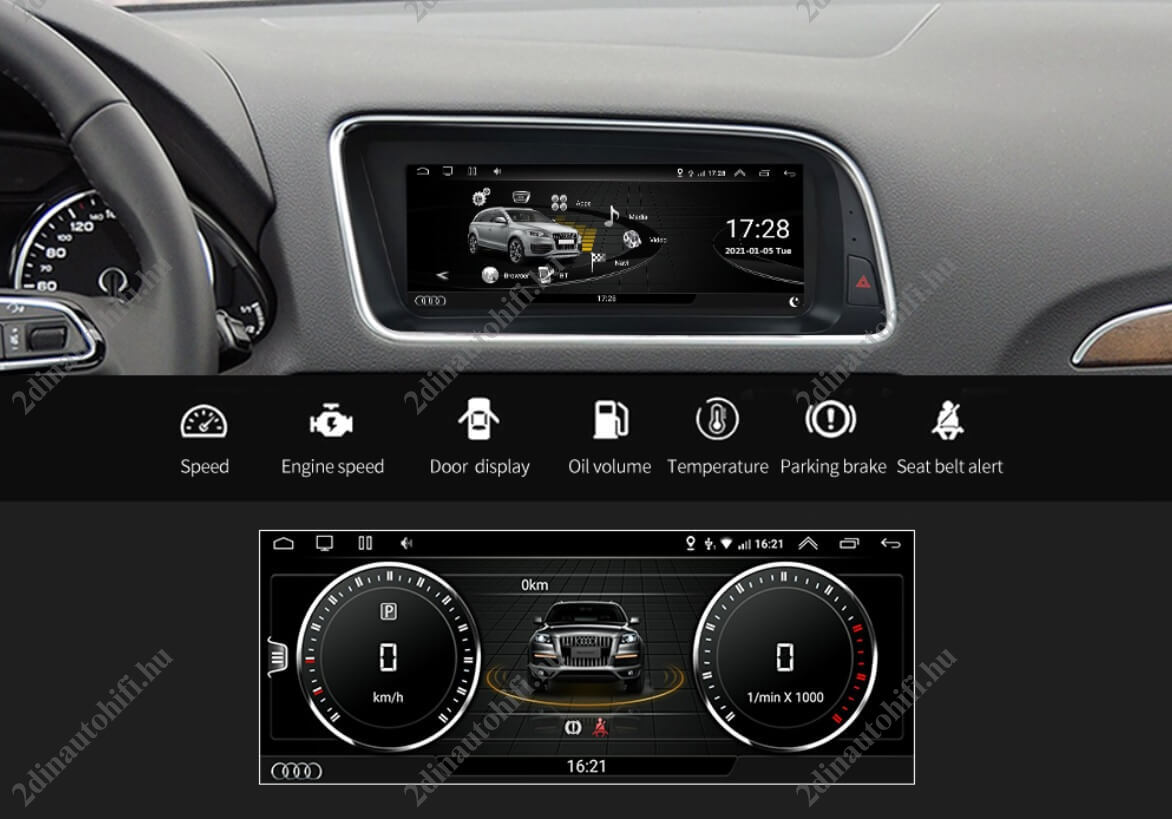 – típus specifikus autóhifi Audi Q5 (2009-2016) 8,8