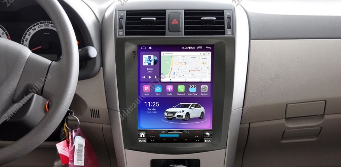 – típus specifikus autóhifi Toyota Corolla (2006-2013) hatalmas “Tesla style” kijelzős Android Autóhifi fejegység magyar menüvel GPS navigációs autórádió DSP wifi bluetooth - Image 8