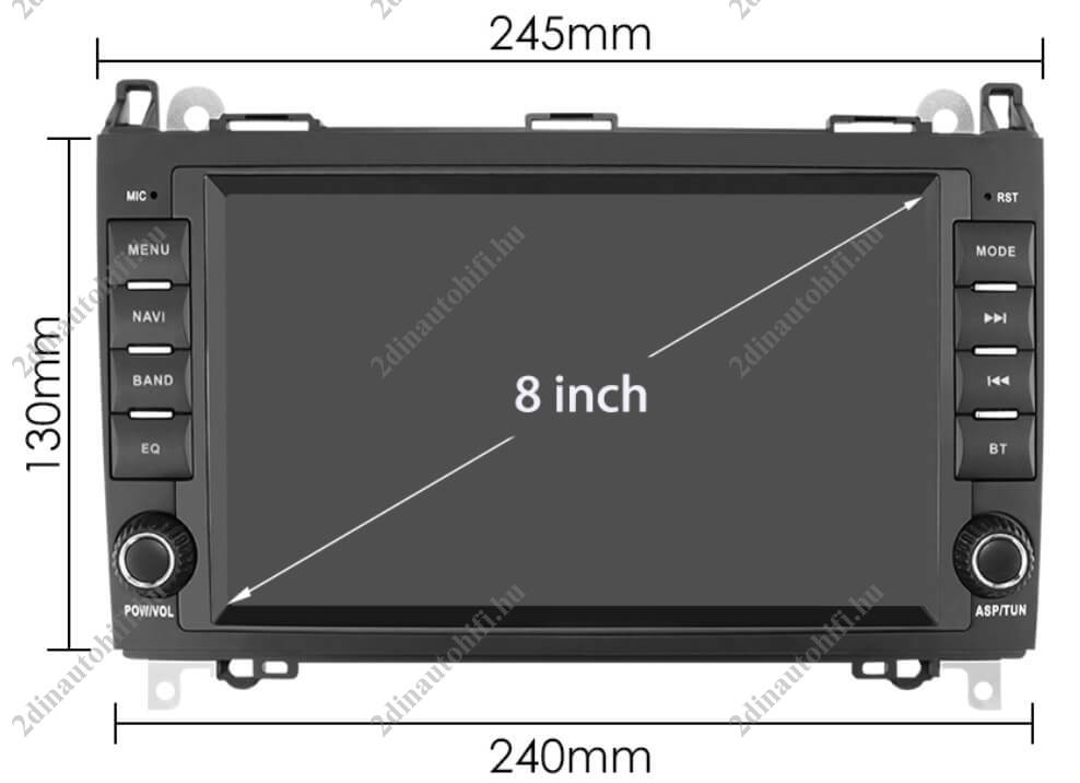 – típus specifikus autóhifi Mercedes A W169 B W245 V W639 Vito Viano W906 Sprinter VW Crafter (2004-2012) 8