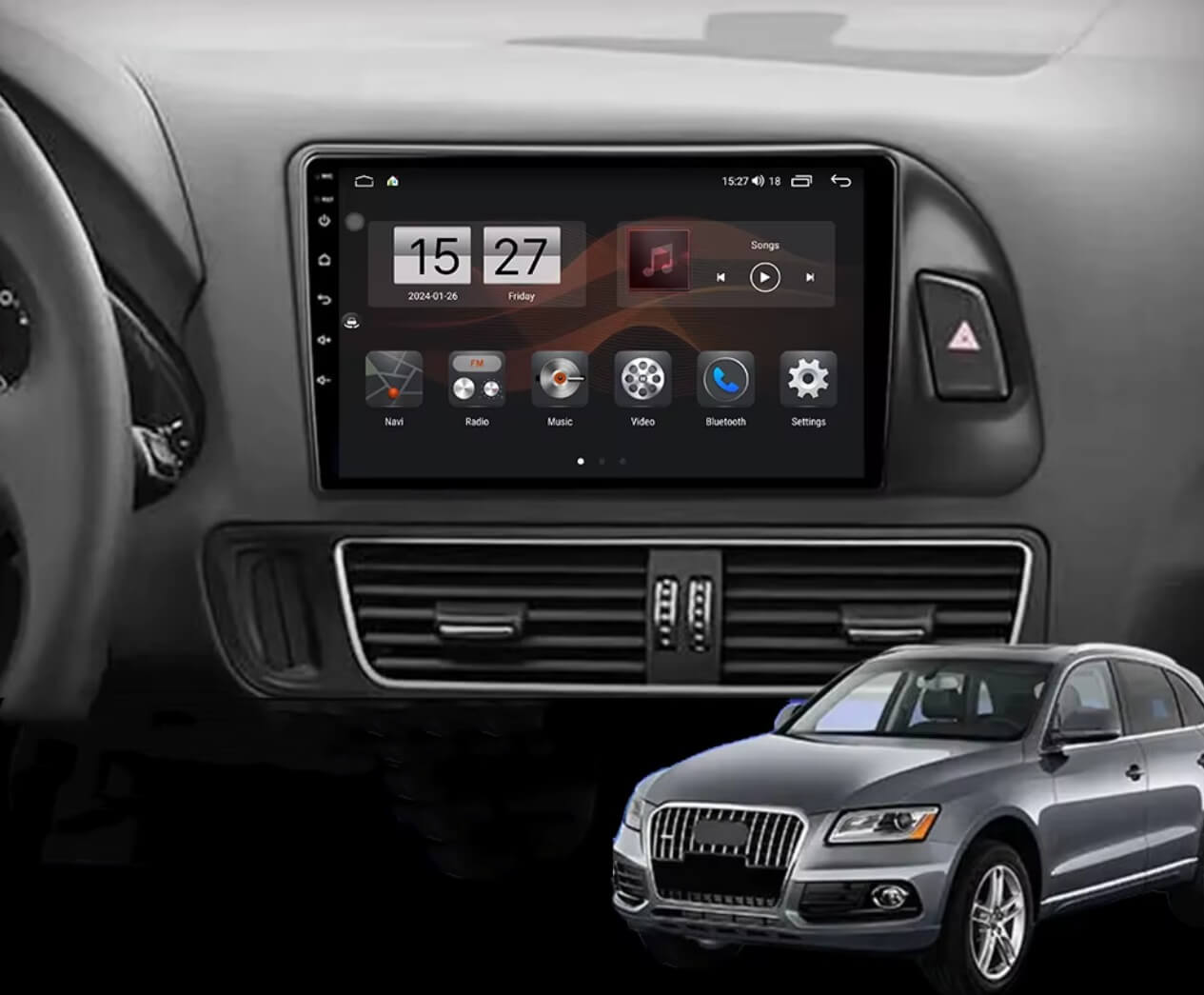 – típus specifikus autóhifi Audi Q5 (2009-2016) 9