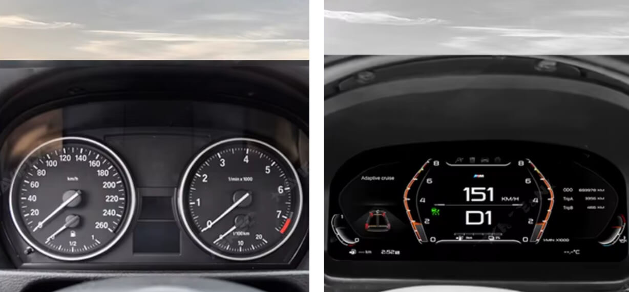 – típus specifikus autóhifi BMW 1 E81 E82 E87 E88 (2005-2012) digitális kilométeróra csoport 11