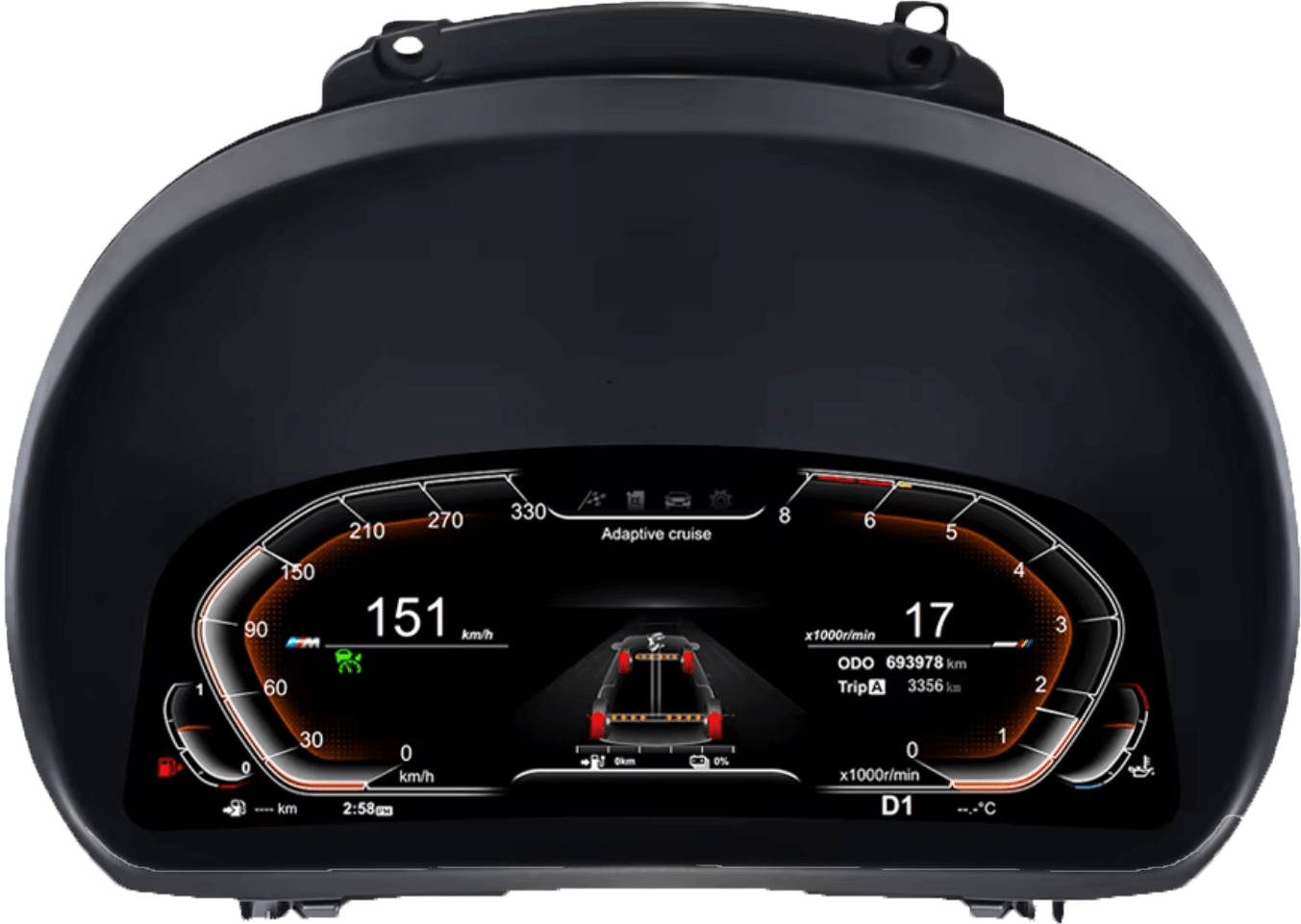 – típus specifikus autóhifi BMW 1 E81 E82 E87 E88 (2005-2012) digitális kilométeróra csoport 11