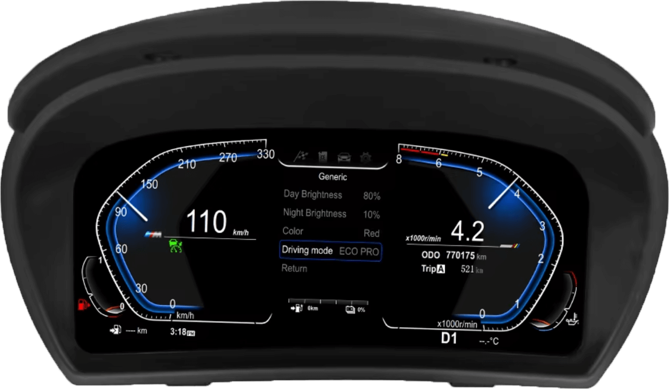 – típus specifikus autóhifi BMW Z4 E89 (2009-2016) digitális kilométeróra csoport 12,3