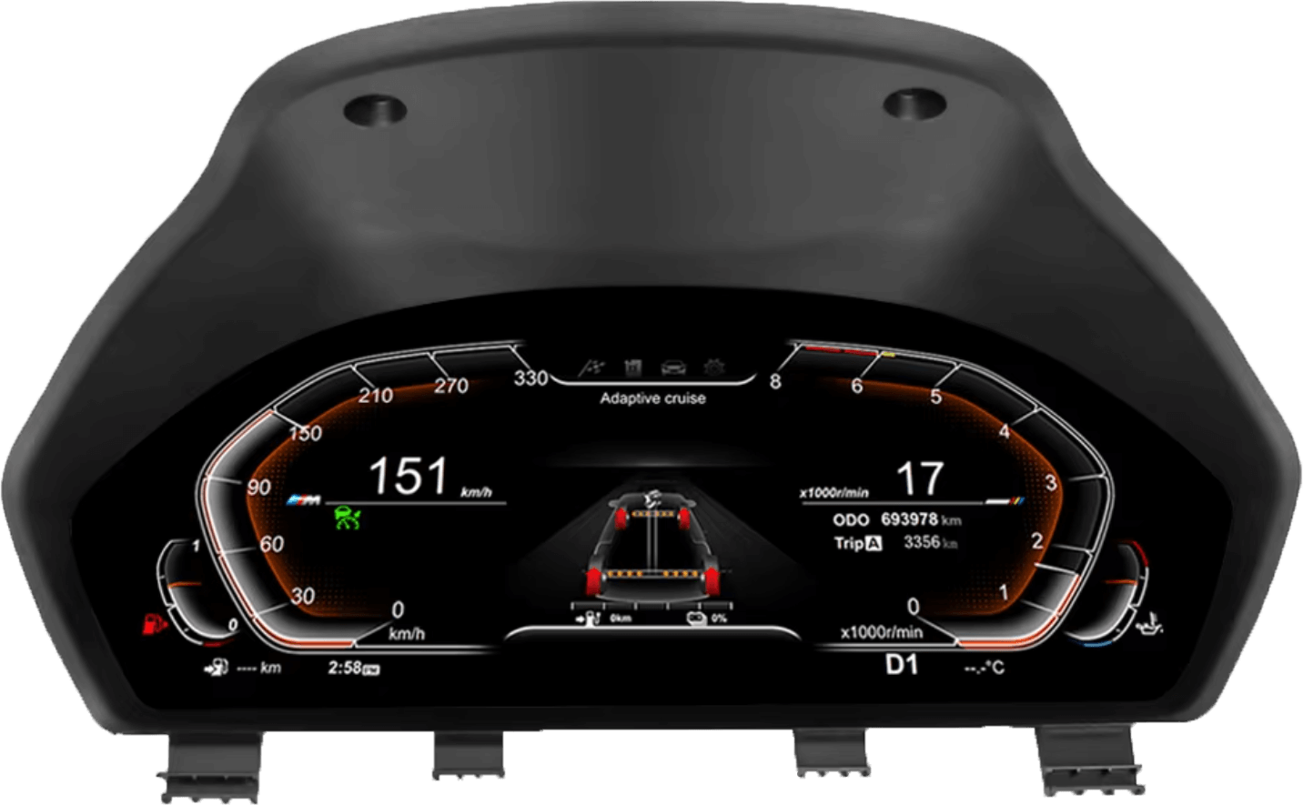 – típus specifikus autóhifi BMW 3 F30 F31 F34 BMW 4 F32 F33 F36 (2012-2019) digitális kilométeróra csoport 12,3