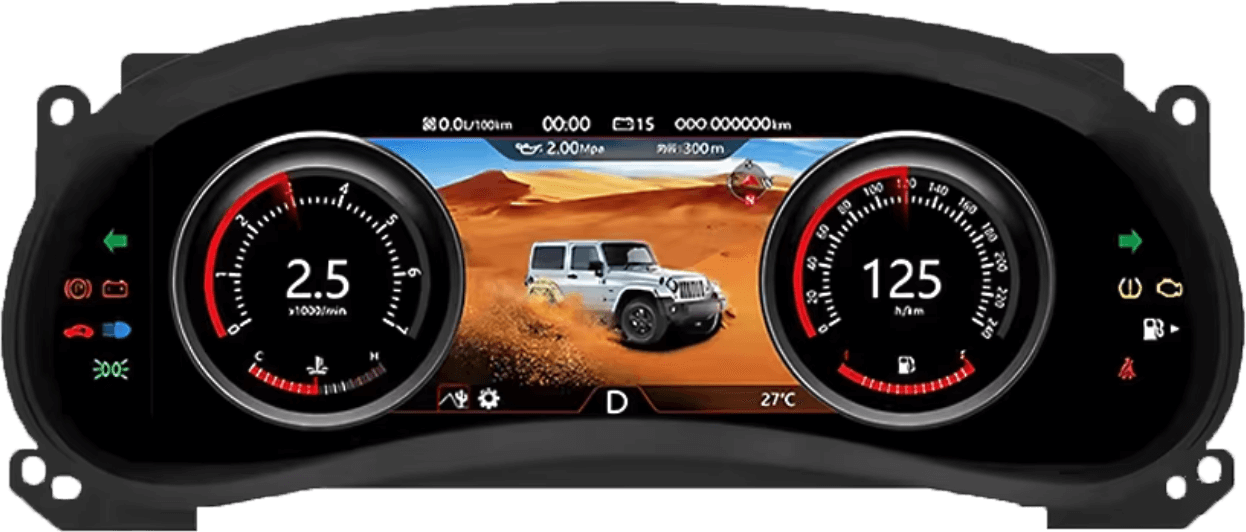 – típus specifikus autóhifi Jeep Wrangler (2011-2017) digitális kilométeróra csoport 12,3