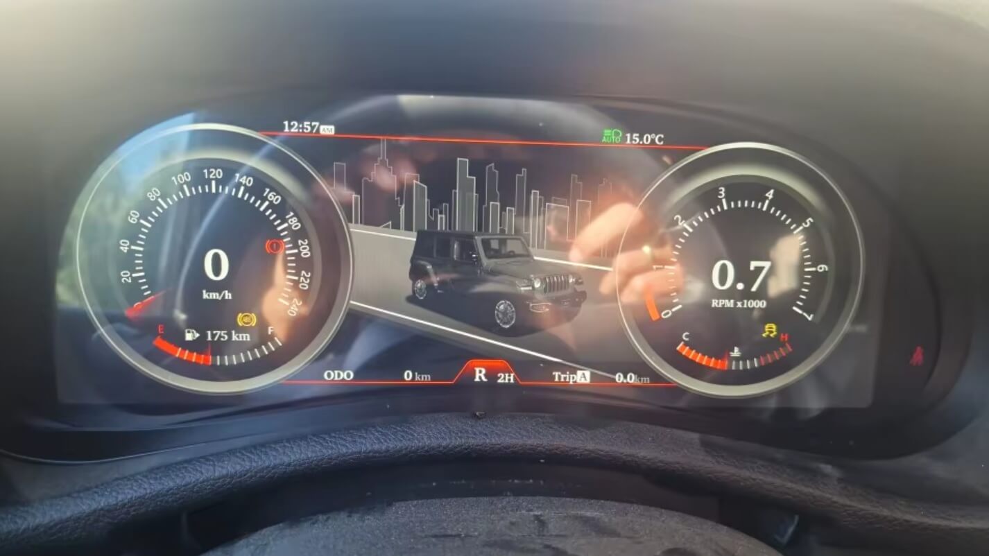 – típus specifikus autóhifi Jeep Wrangler (2011-2017) digitális kilométeróra csoport 12,3