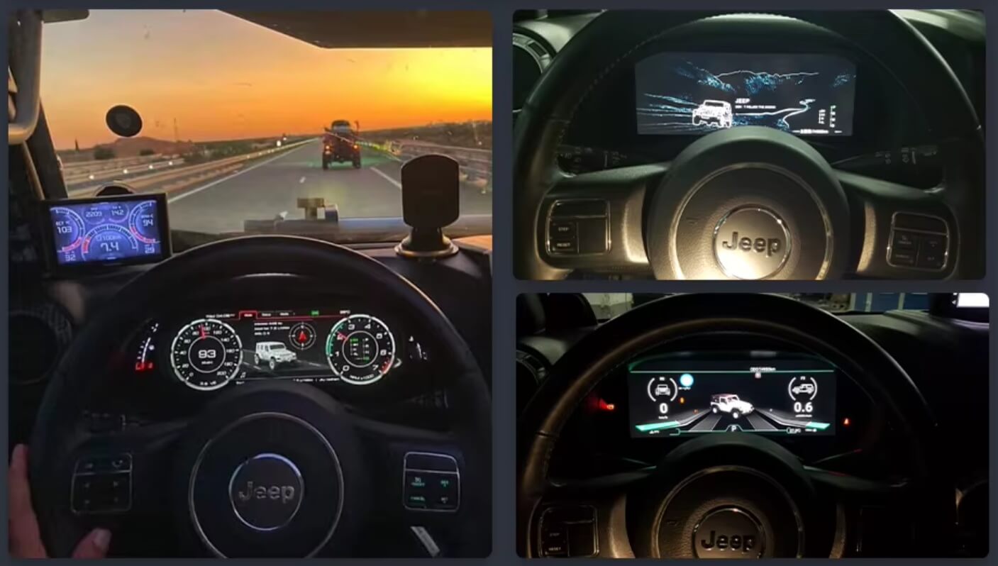 – típus specifikus autóhifi Jeep Wrangler (2011-2017) digitális kilométeróra csoport 12,3